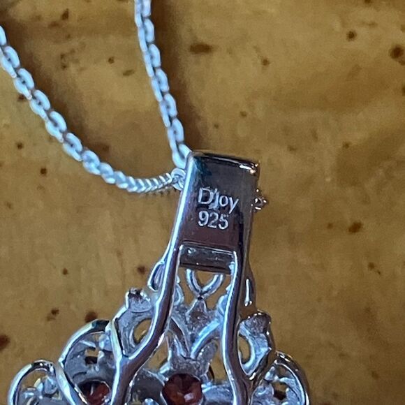 Rare Tiffany Stone Red Garnet Sterling Silver Necklace - Picture 5 of 9